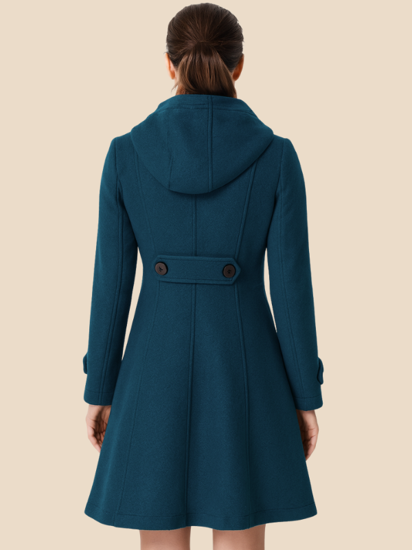 Fit-and-Flare Hooded Coat