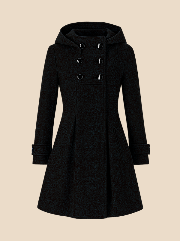 Fit-and-Flare Hooded Coat