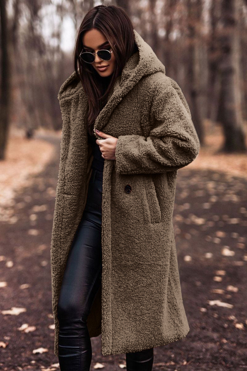 Long Hooded Teddy Coat
