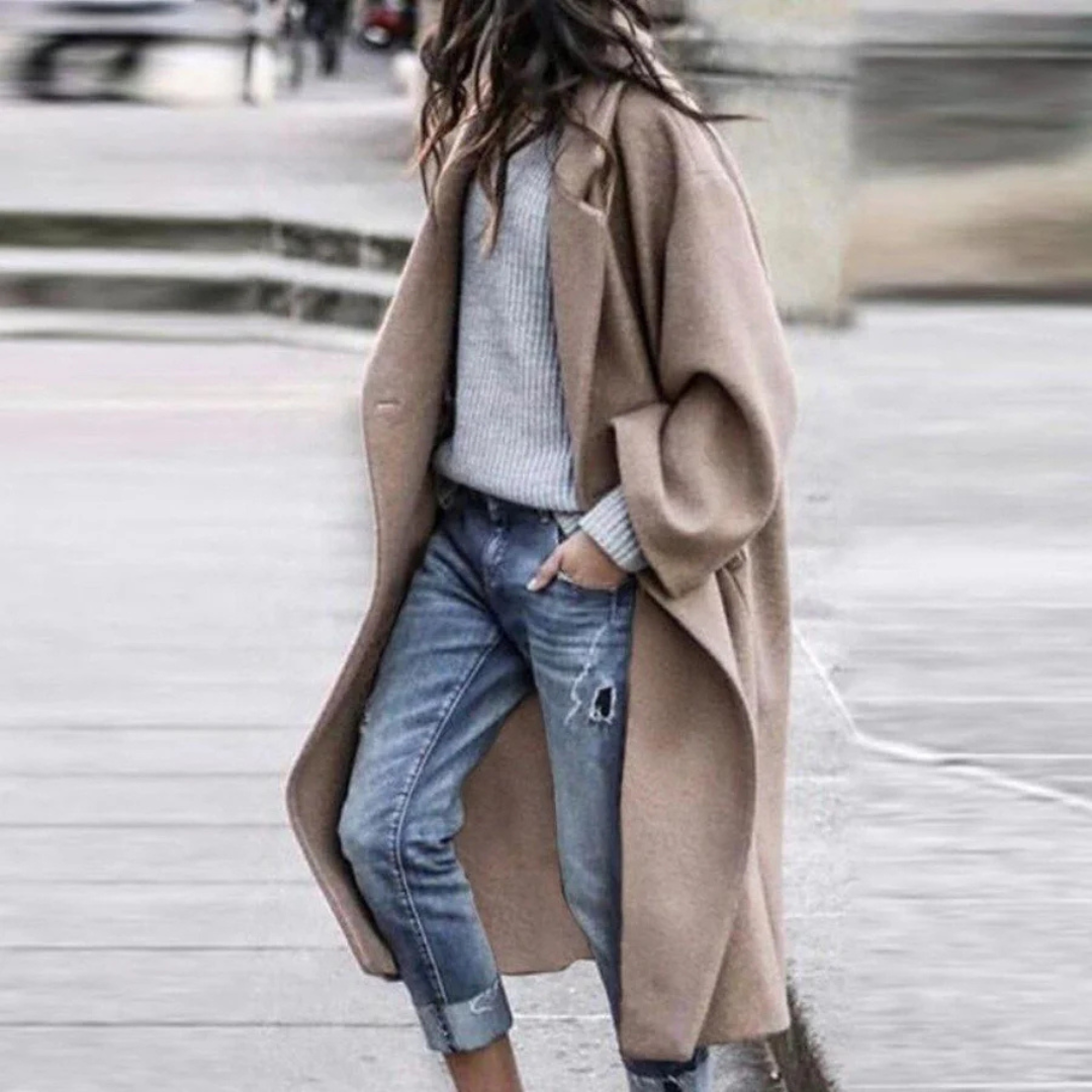 Oversized Knit Cardigan Coat with Open Front