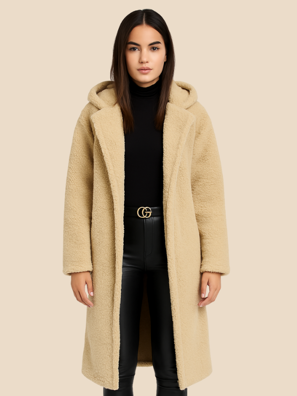 Long Hooded Teddy Coat