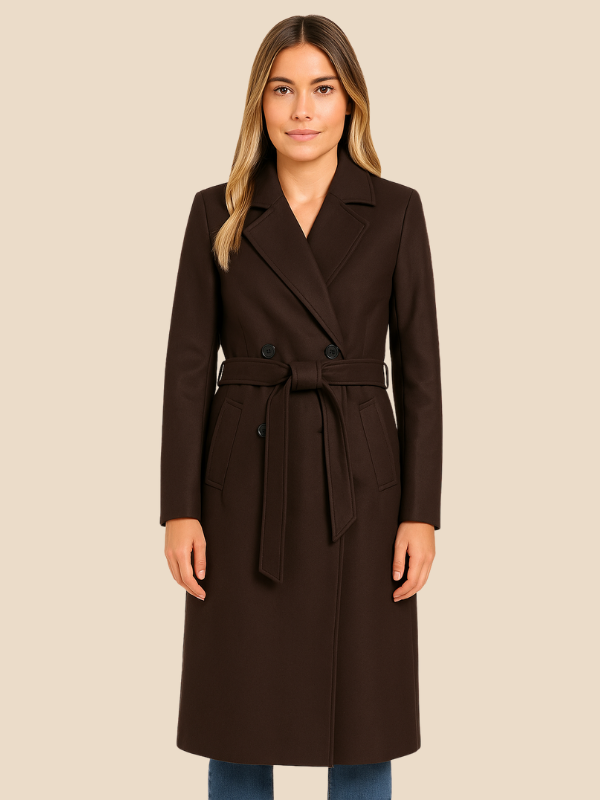 Long Belted Wool Coat