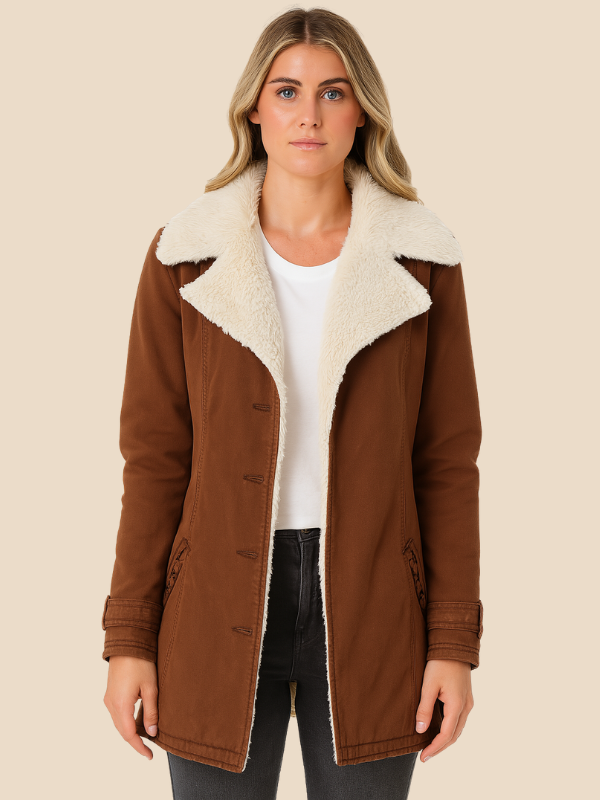 Women’s Corduroy Sherpa Lined Jacket – Cozy Winter Casual Coat