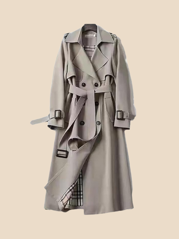 Classic Double-Breasted Belted Trench Coat