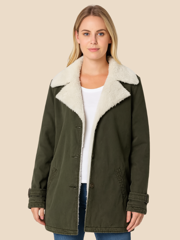 Women’s Corduroy Sherpa Lined Jacket – Cozy Winter Casual Coat