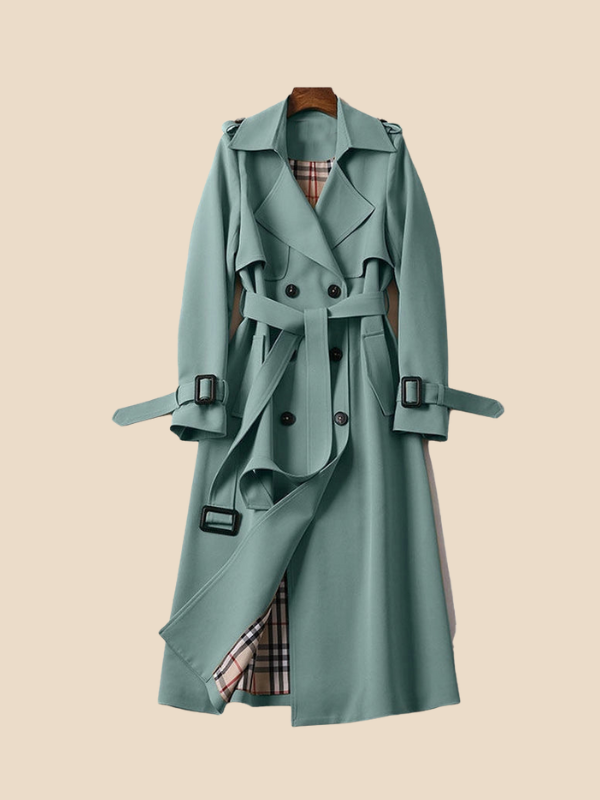 Classic Double-Breasted Belted Trench Coat