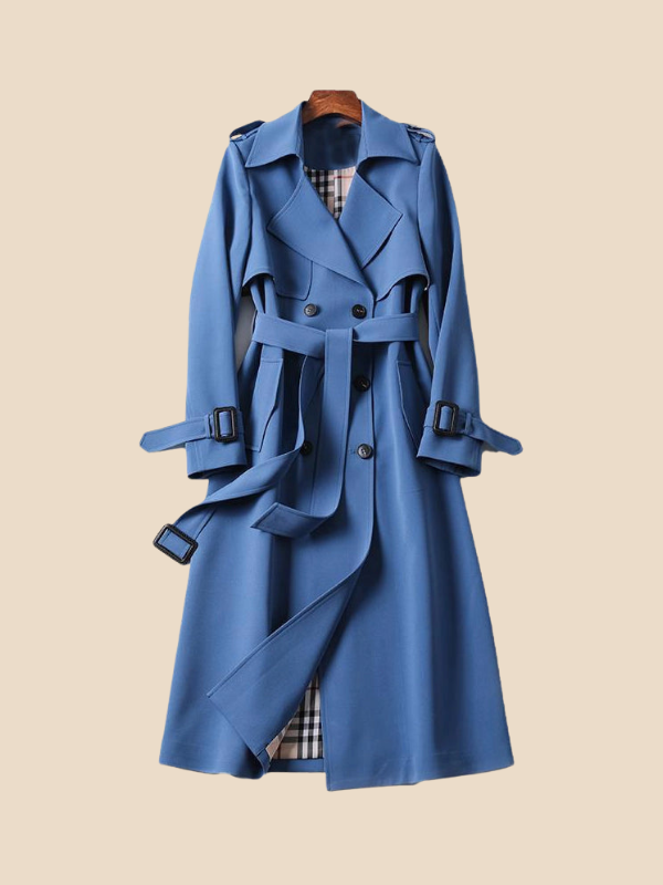 Classic Double-Breasted Belted Trench Coat