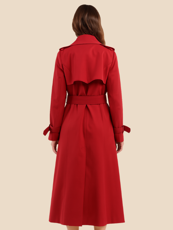 Classic Double-Breasted Belted Trench Coat