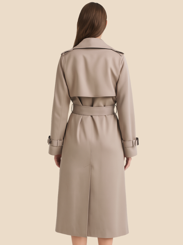 Classic Double-Breasted Belted Trench Coat