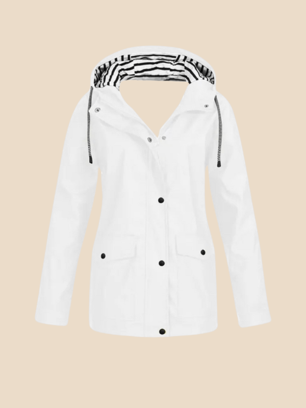 Women’s Waterproof Hooded Rain Jacket – Lightweight Outdoor Windbreaker