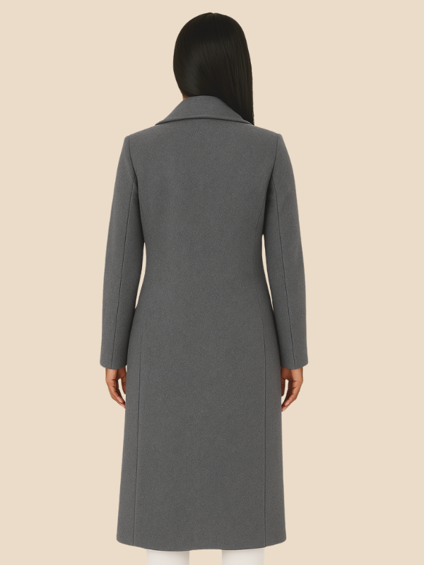 Double-Breasted Wool Blend Coat