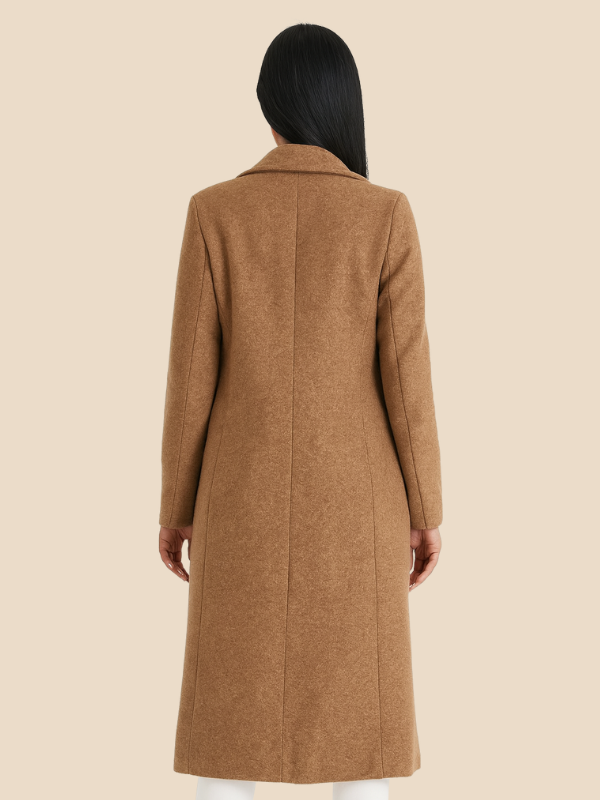 Double-Breasted Wool Blend Coat