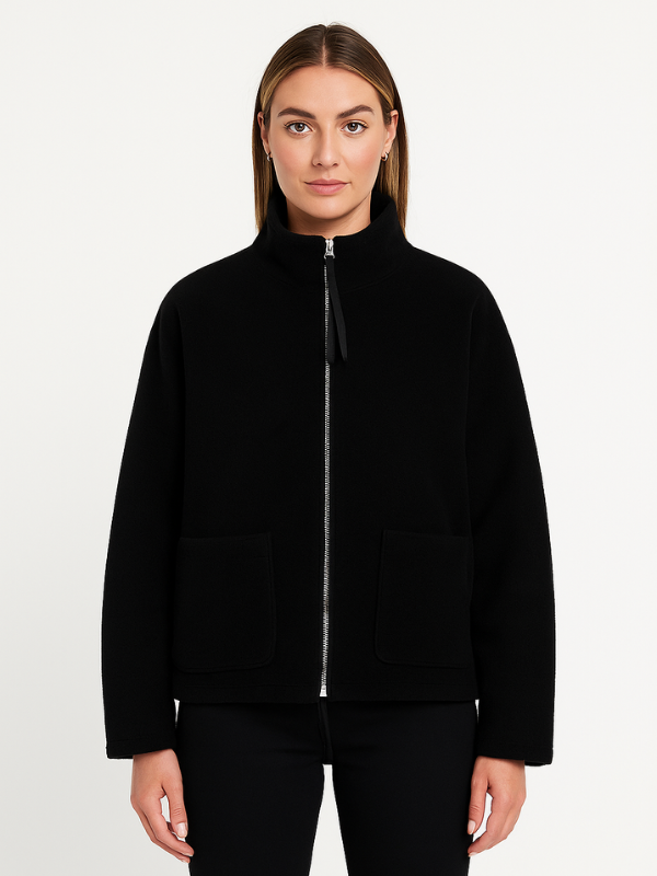 Oversized Sherpa Fleece Zip Jacket for Women