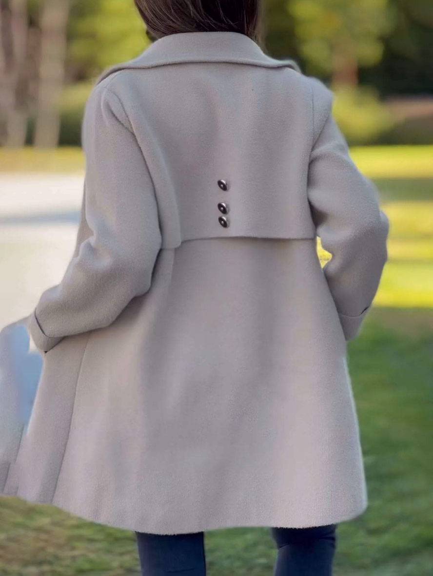 Classic Wool-Blend Button Coat for Women