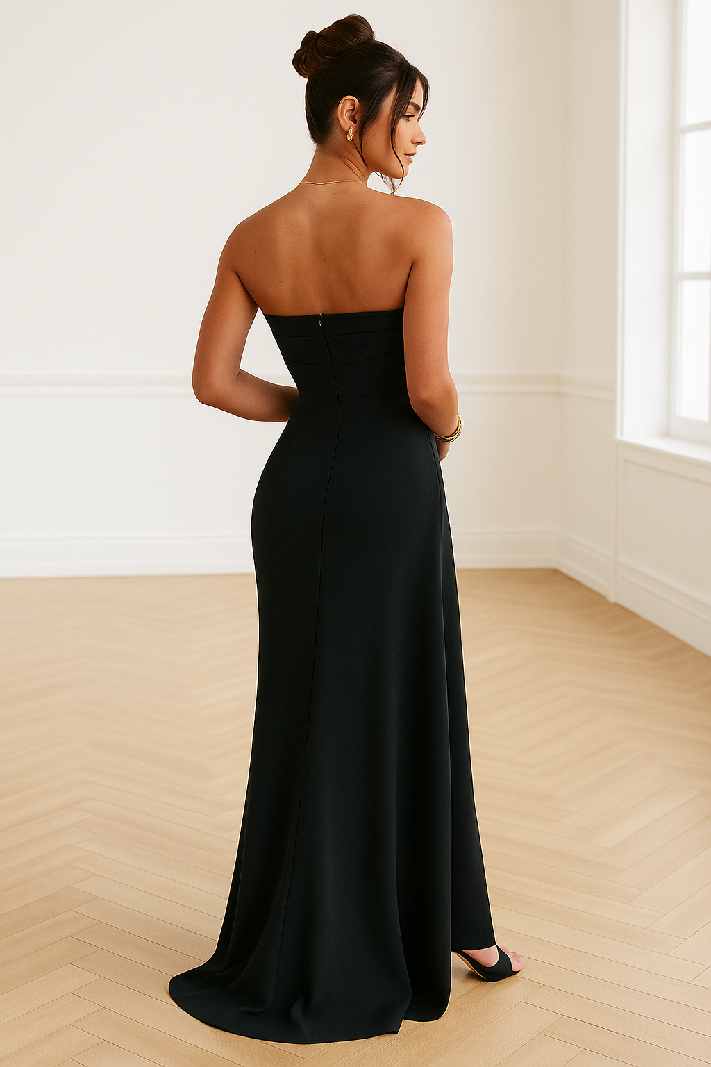 Strapless Slit Evening Gown for Women