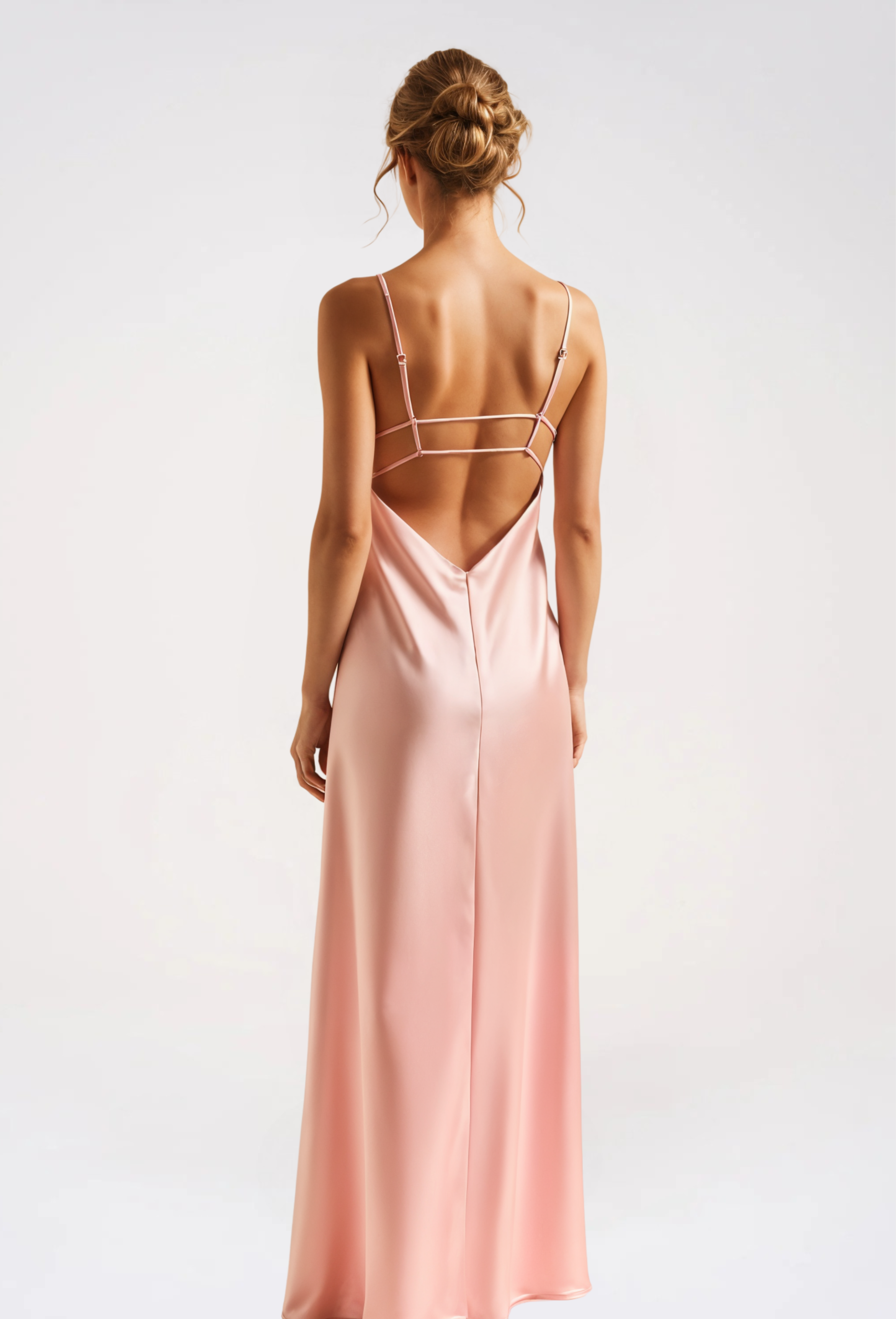 Satin Cowl Neck Slip Maxi Dress with Open Back