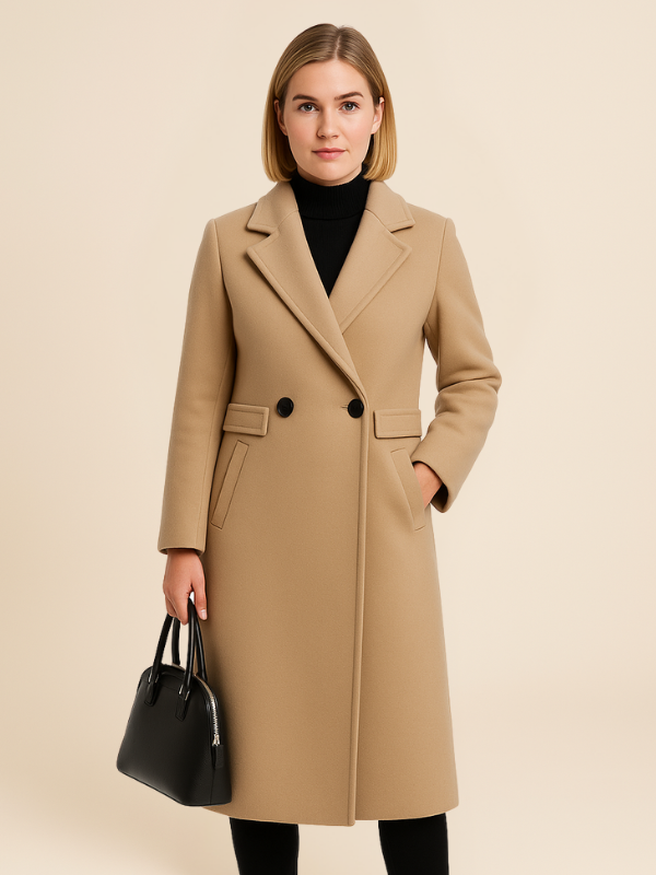 Classic Double-Breasted Wool Coat