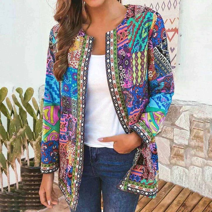 Bohemian Patchwork Print Jacket