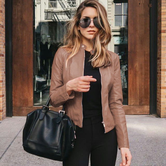 Faux Leather Moto Jacket