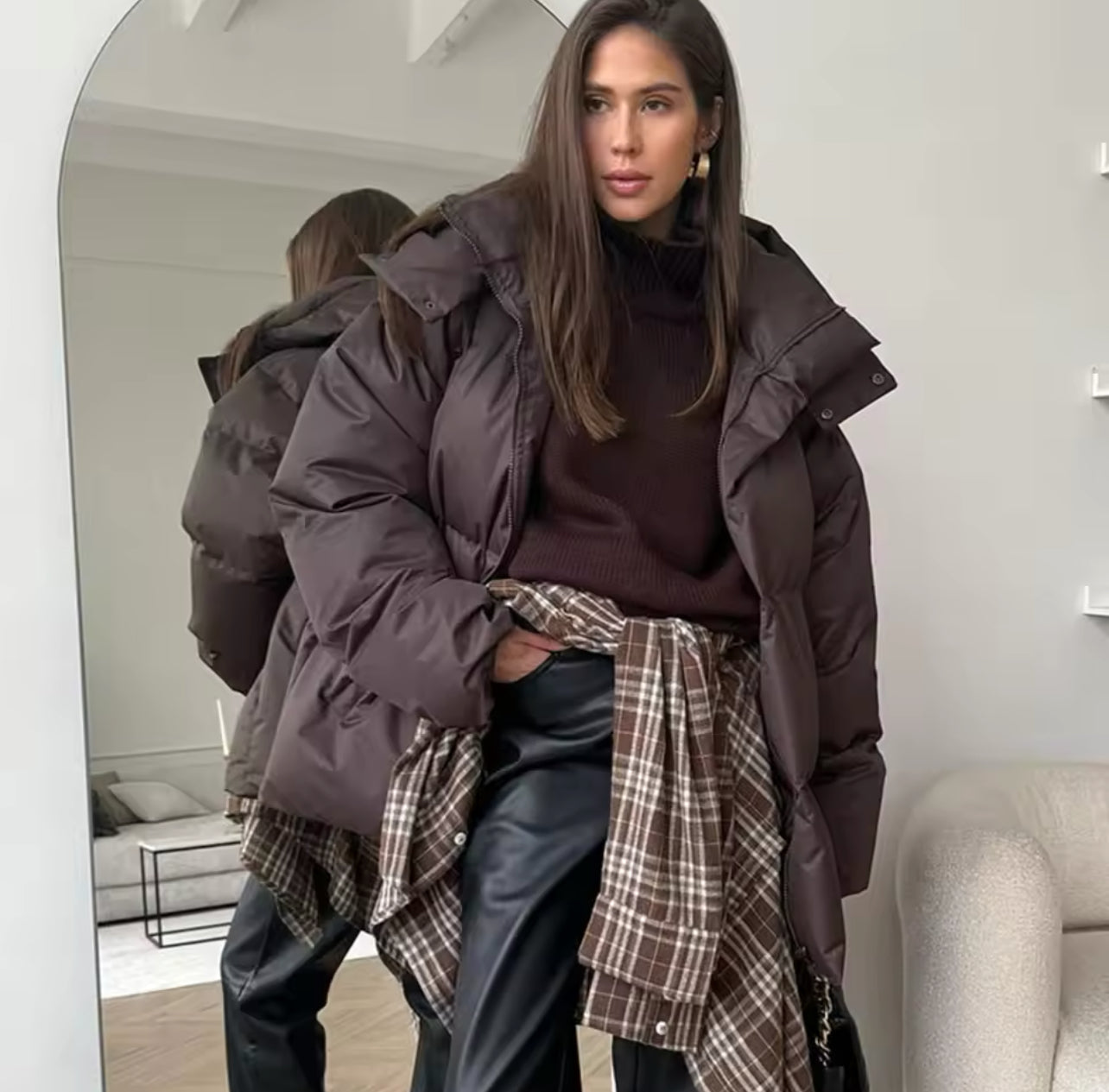 Oversized Down Puffer Jacket for Women