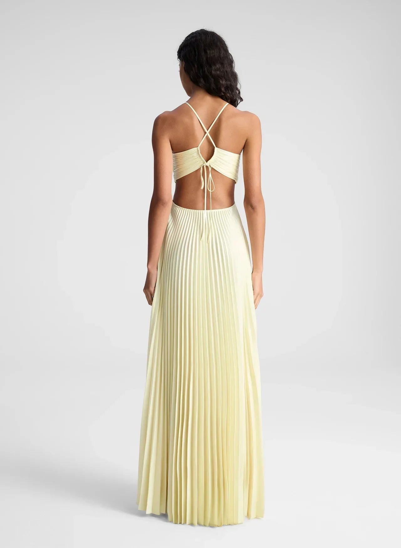 Halter Neck Cut-Out Maxi Dress with Flowing Skirt