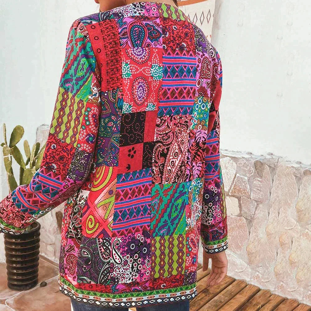 Bohemian Patchwork Print Jacket