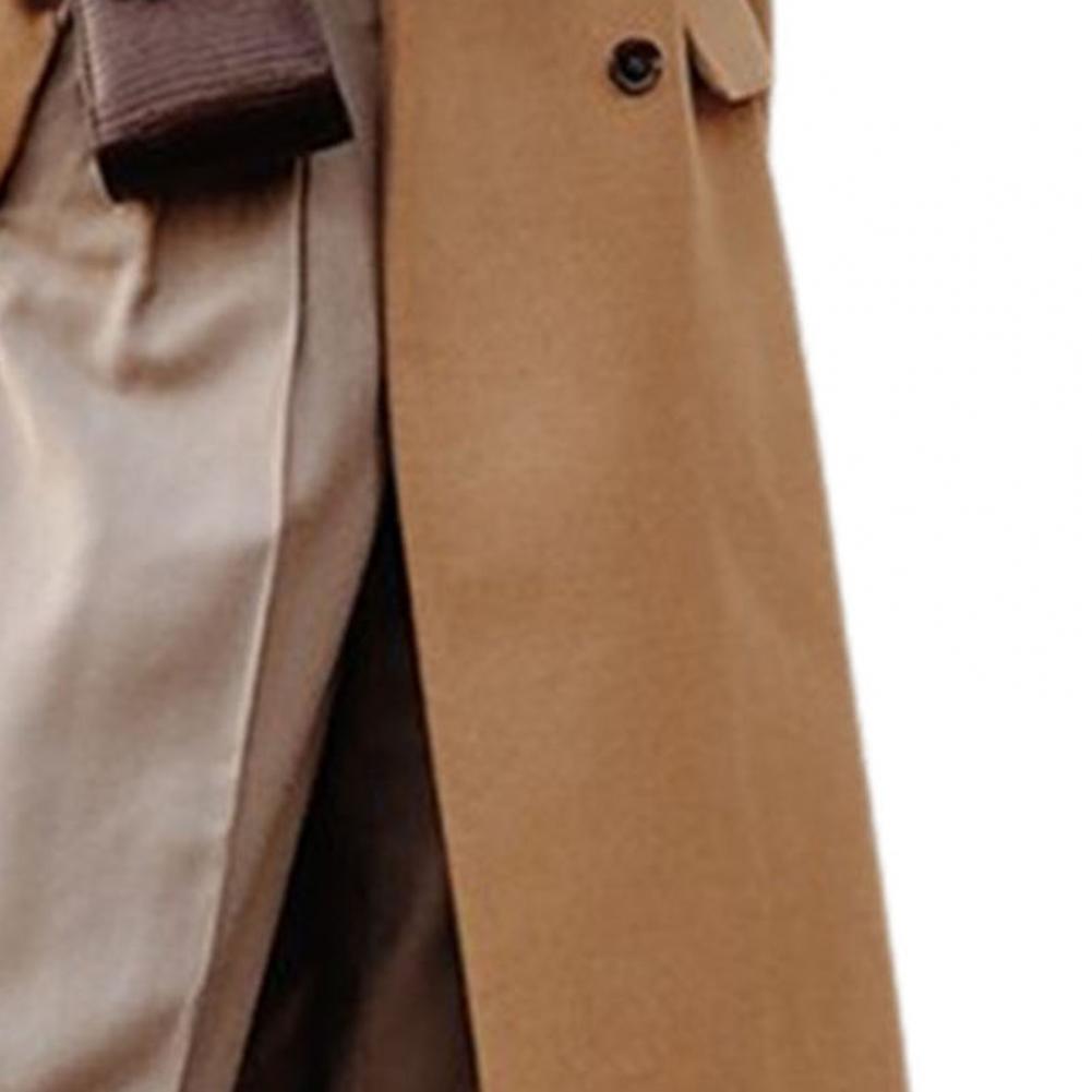 Minimalist Double-Breasted Wool-Blend Coat with Tailored Fit