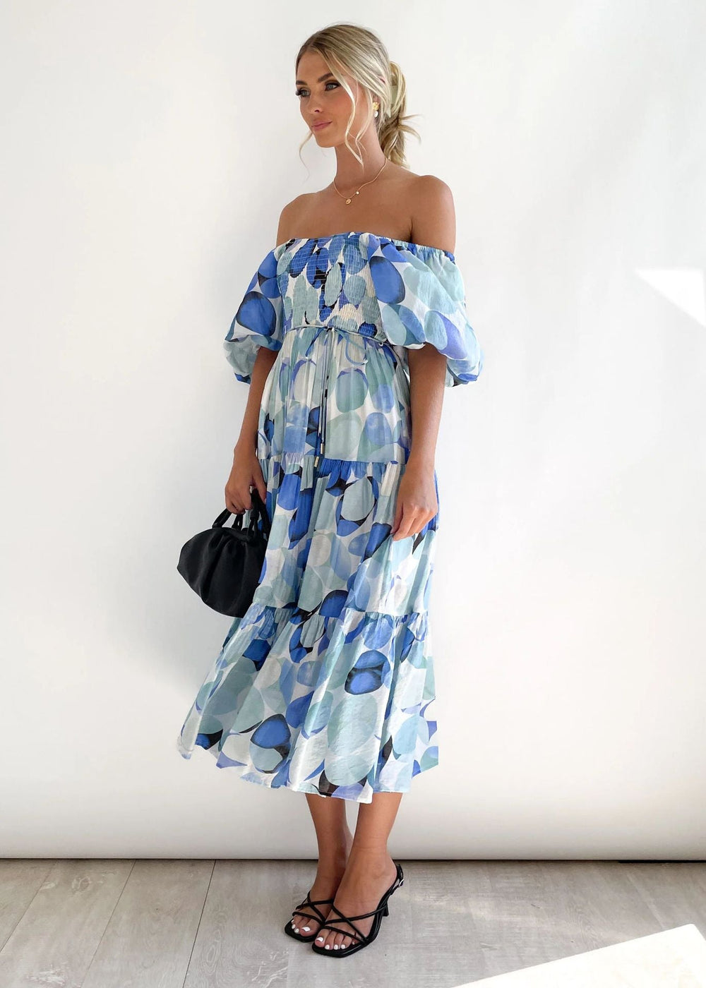 Off-Shoulder Floral Midi Dress for Women