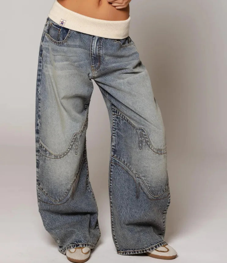 Vintage Baggy Wide-Leg Jeans for Women