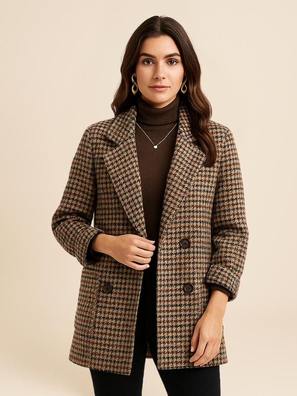 Checked Oversized Blazer Coat