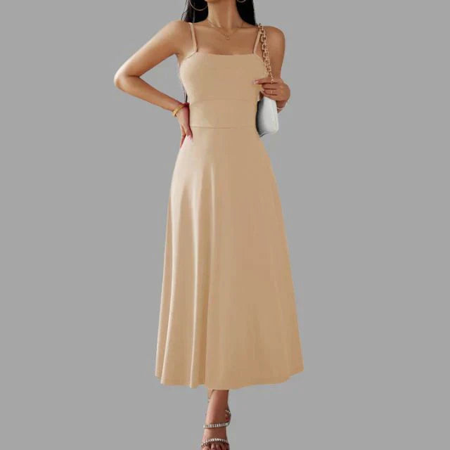 Satin Midi Slip Dress for Women