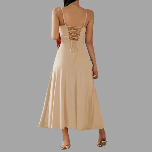 Satin Midi Slip Dress for Women