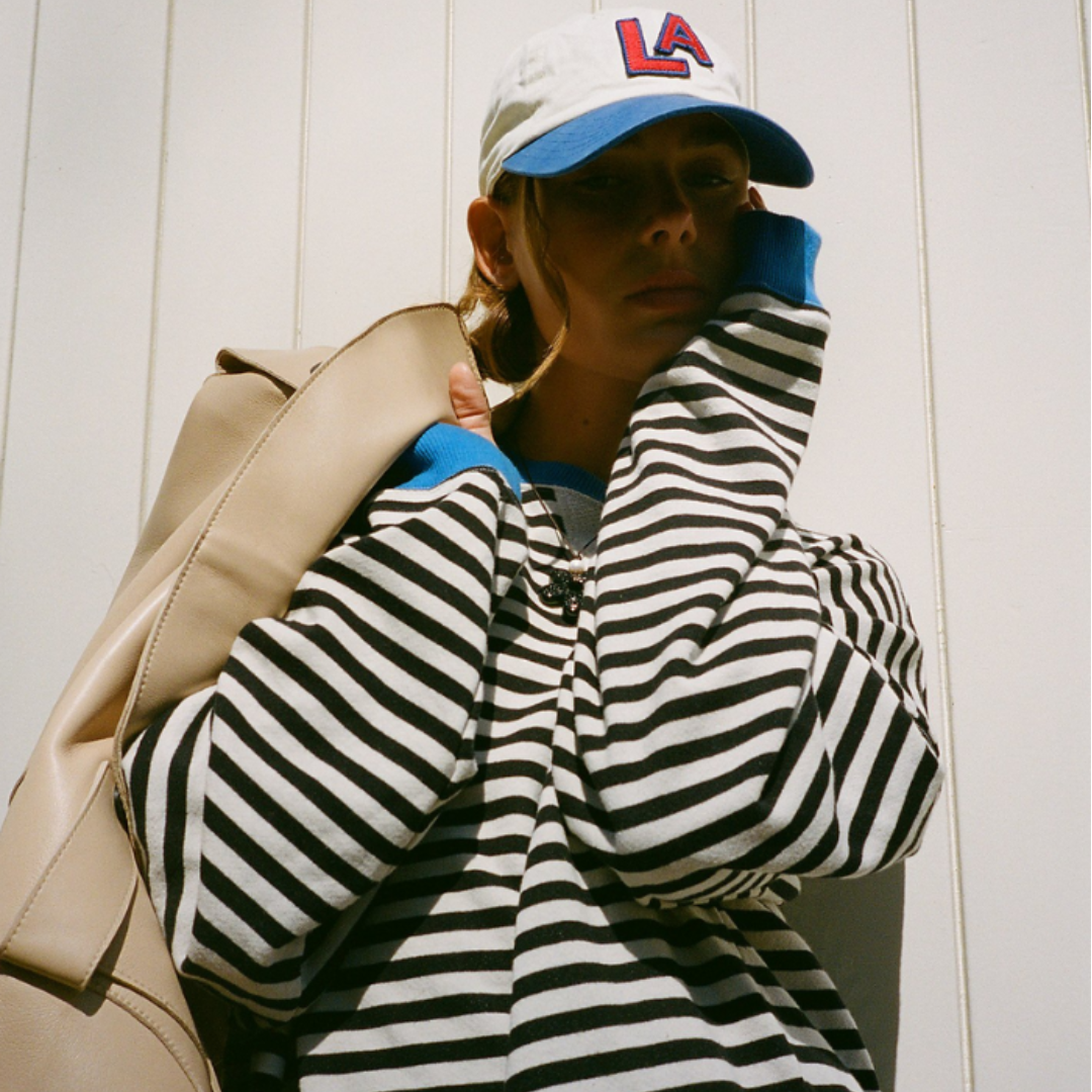 Oversized Striped Long Sleeve Shirt for Women