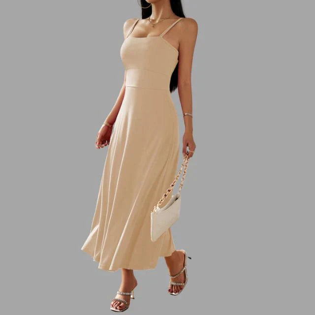 Satin Midi Slip Dress for Women