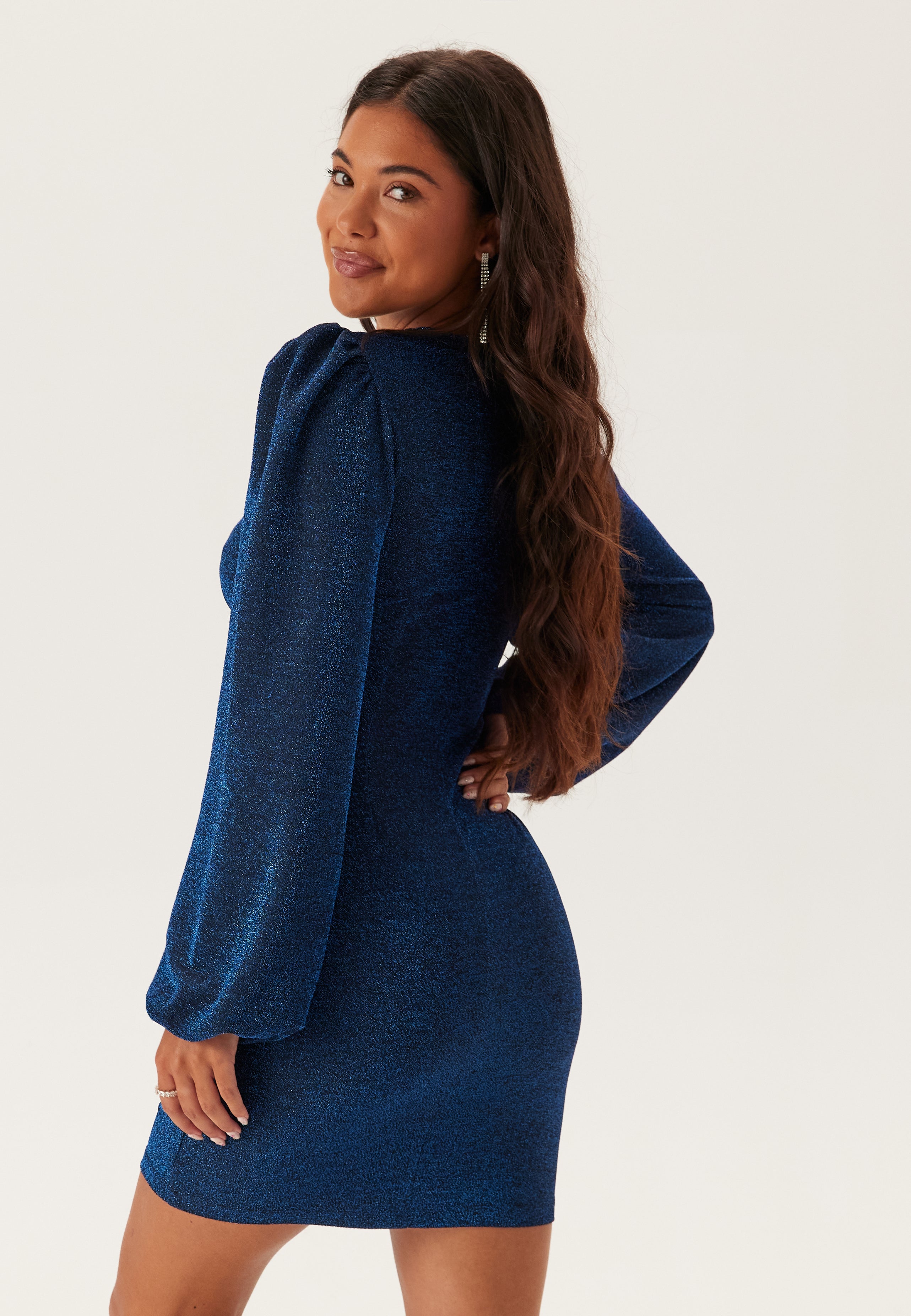 Long Sleeve Glitter Mini Dress