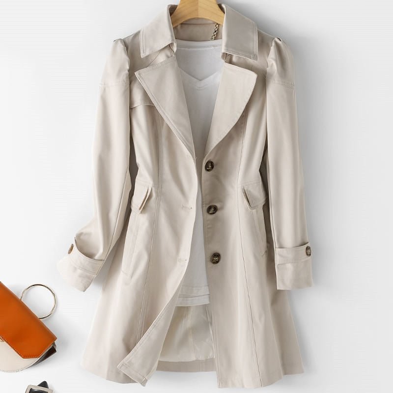 Hooded Short Trench Coat with Belted Cuffs