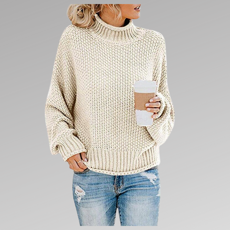 Chunky Knit Turtleneck Sweater for Women