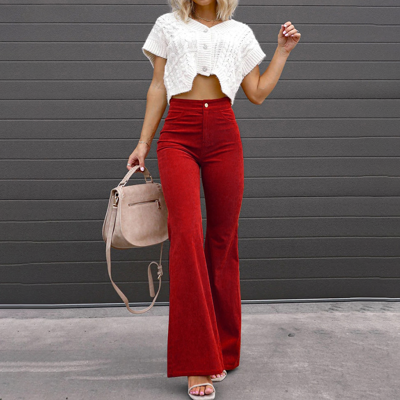 High-Waist Flared Pants for Women