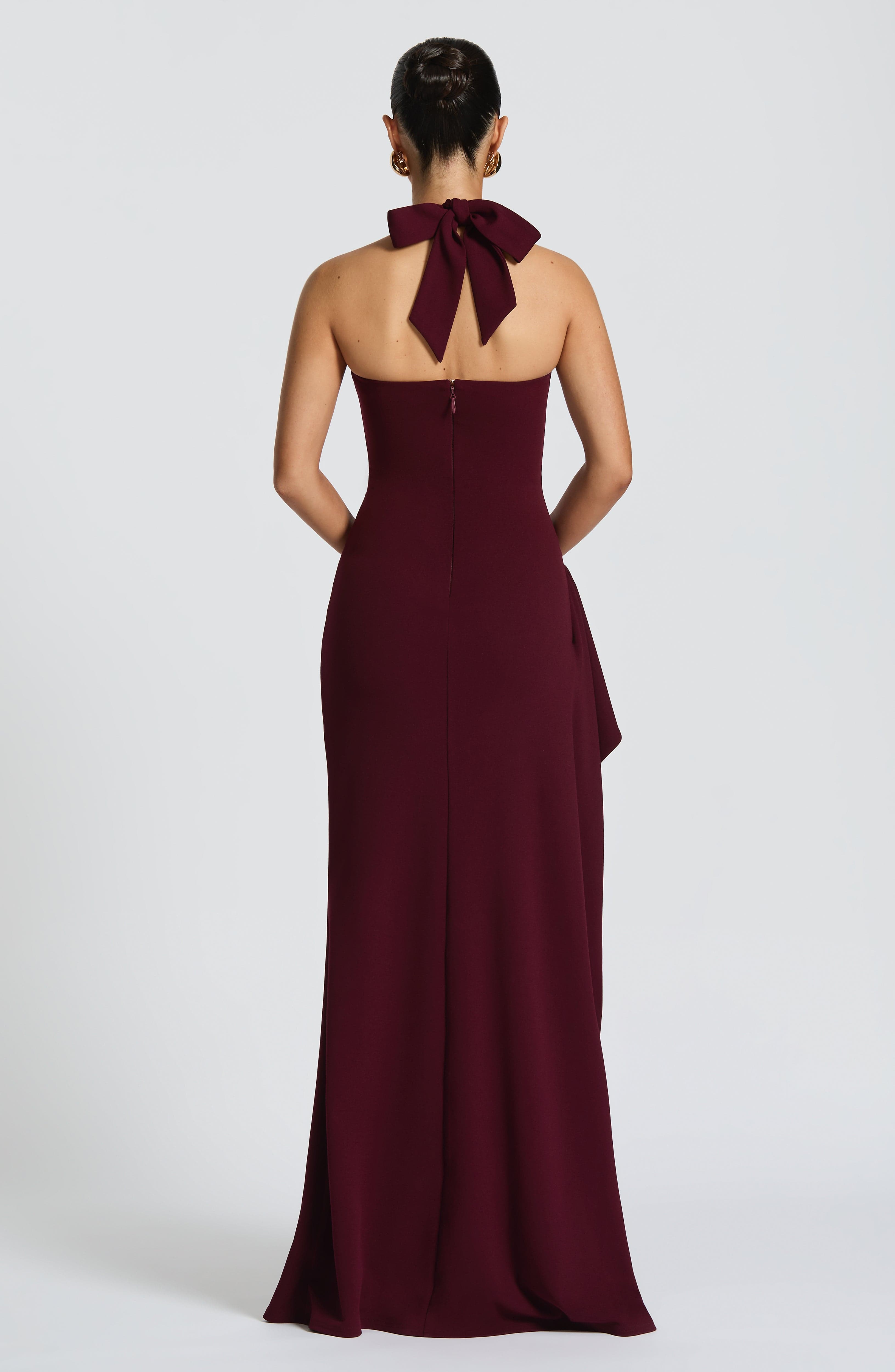 Strapless Sweetheart Maxi Dress with High Slit