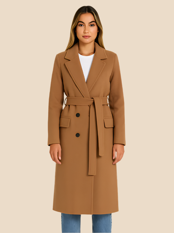 Long Belted Wool Coat