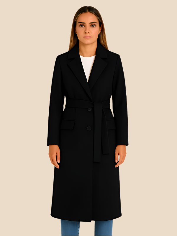 Long Belted Wool Coat