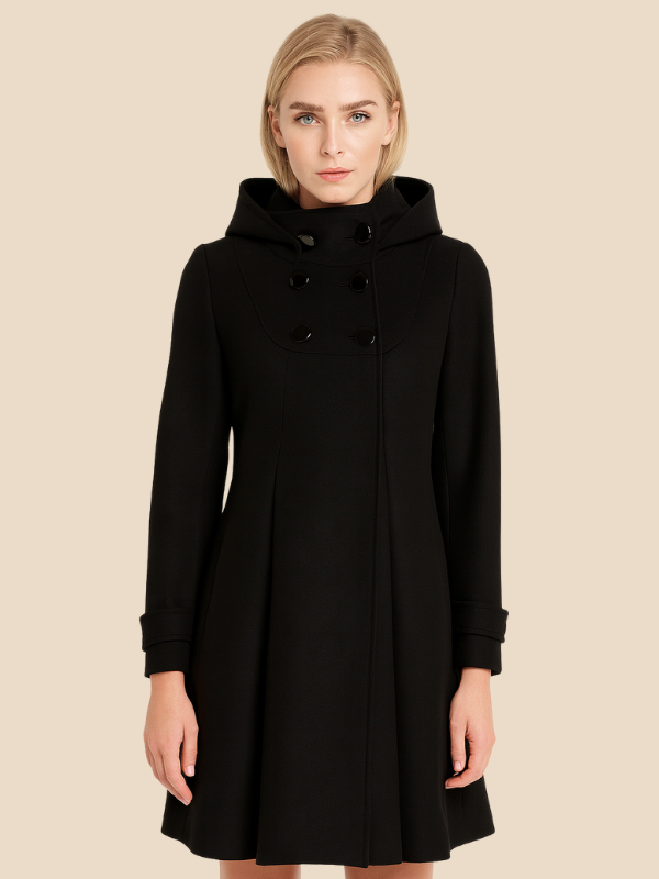 Fit-and-Flare Hooded Coat