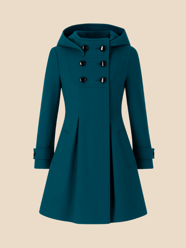 Fit-and-Flare Hooded Coat
