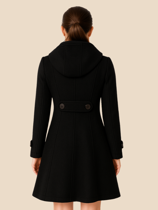 Fit-and-Flare Hooded Coat