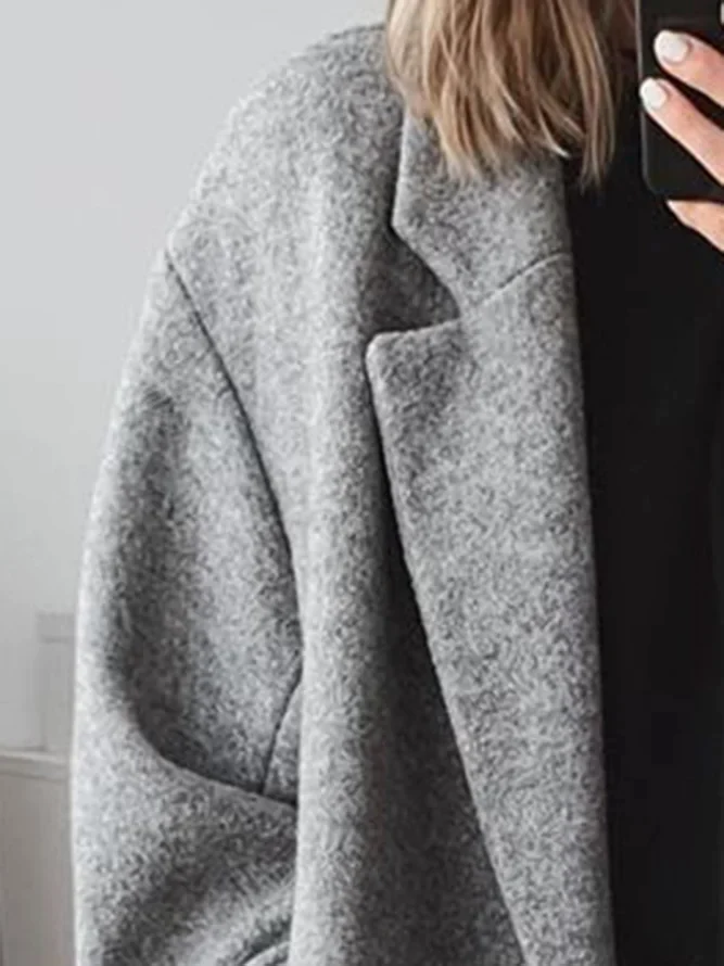 Oversized Bouclé Wool Coat with Relaxed Silhouette