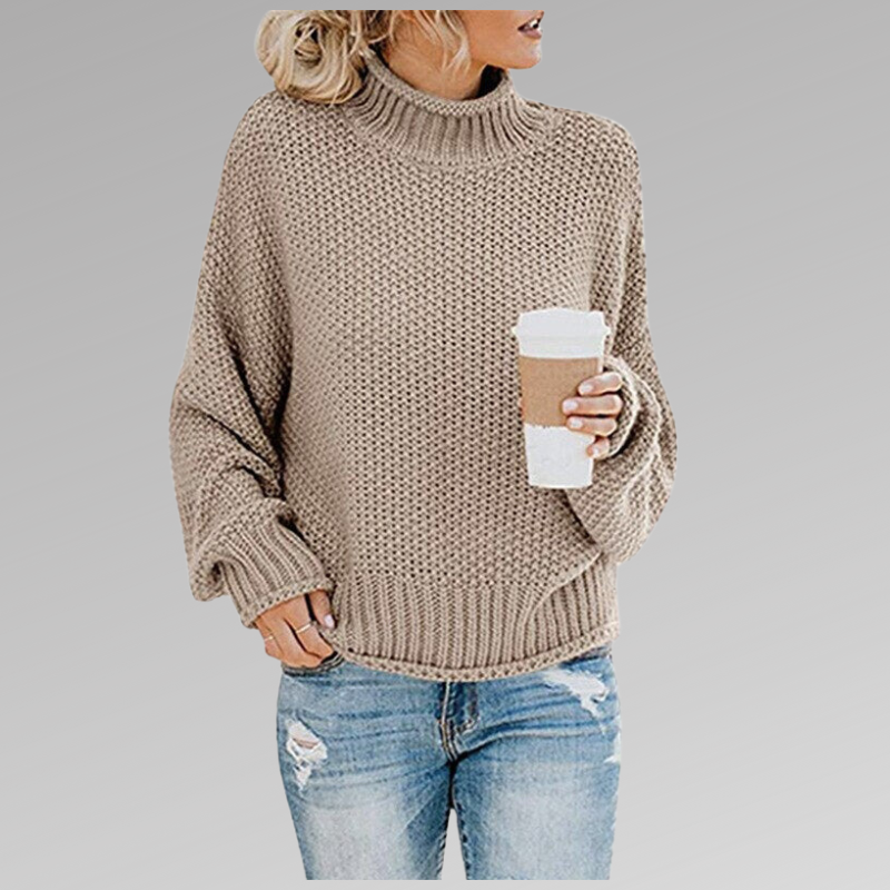 Chunky Knit Turtleneck Sweater for Women