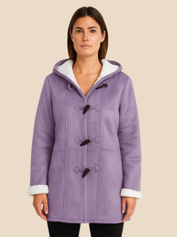 Faux Shearling Hooded Toggle Coat