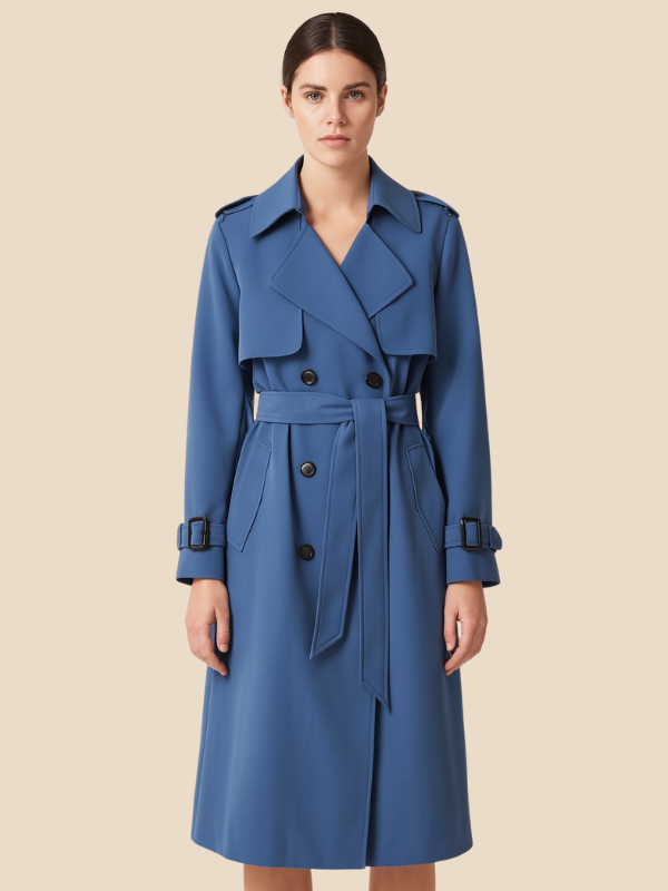 Classic Double-Breasted Belted Trench Coat