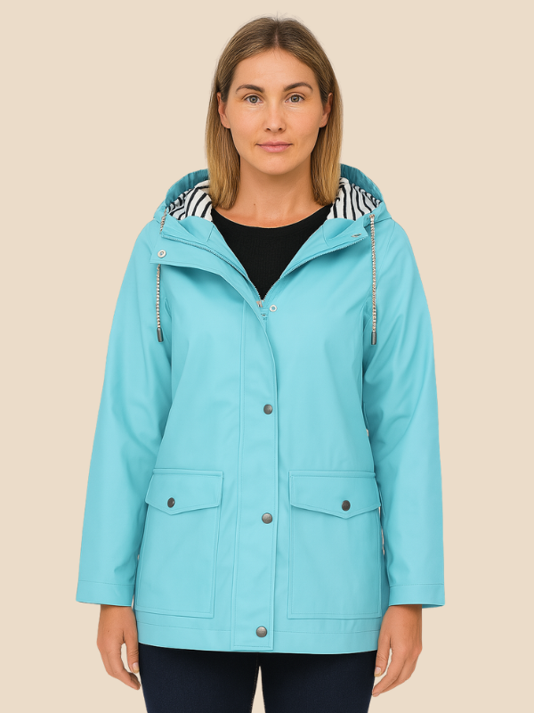 Women’s Waterproof Hooded Rain Jacket – Lightweight Outdoor Windbreaker