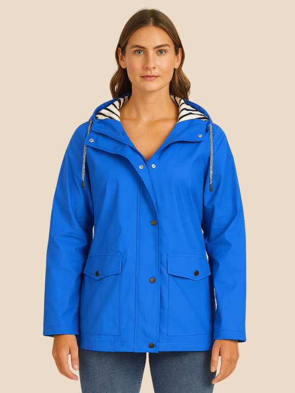 Women’s Waterproof Hooded Rain Jacket – Lightweight Outdoor Windbreaker